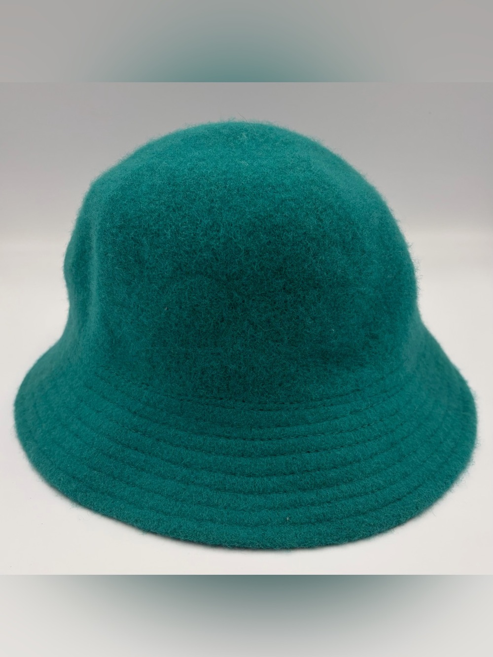 VTG Pappagallo Women’s Hat Wool Felt Cloche Turquoise Blue Green Small GUC